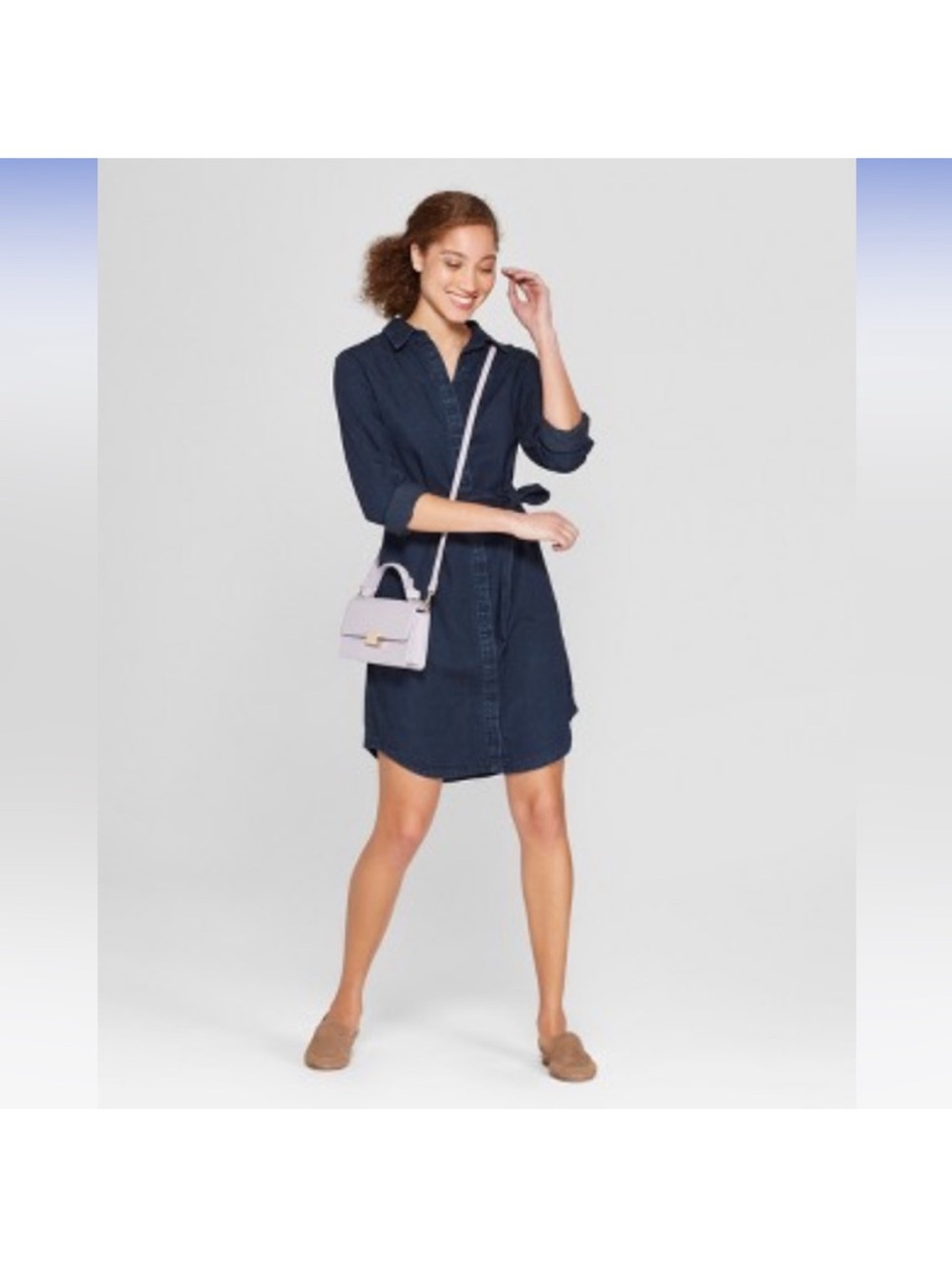 Classic Navy Shirt Dress - Women's Casual Button-Down